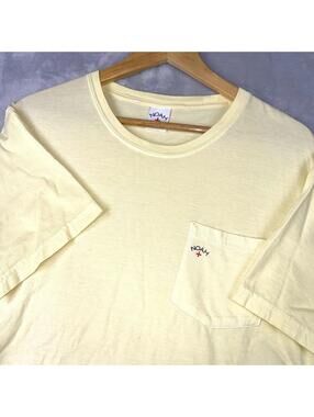 Noah NYC Pocket TShirt Cream USA Made Minimal skatewear SizeM jjjjound Aesthetic